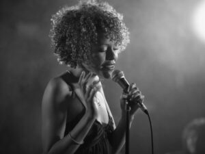 A singer performs in NYC